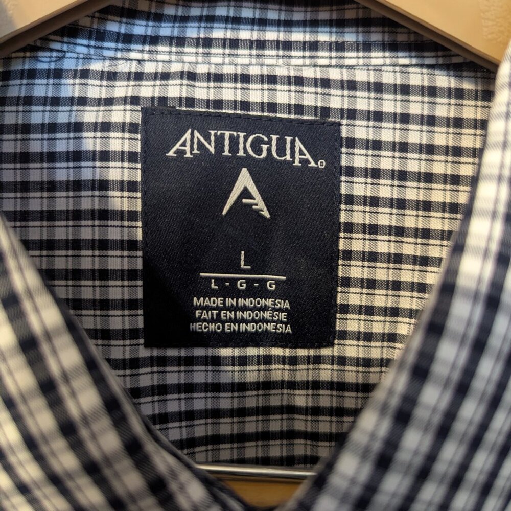 Antigua Indiana Pacers Shirt Mens Large L Blue Plaid Button Down NBA Basketball - Picture 12 of 16